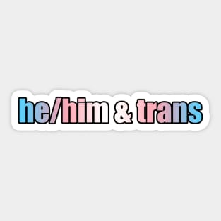 He/Him & Trans Pride - Plain Pronouns Sticker